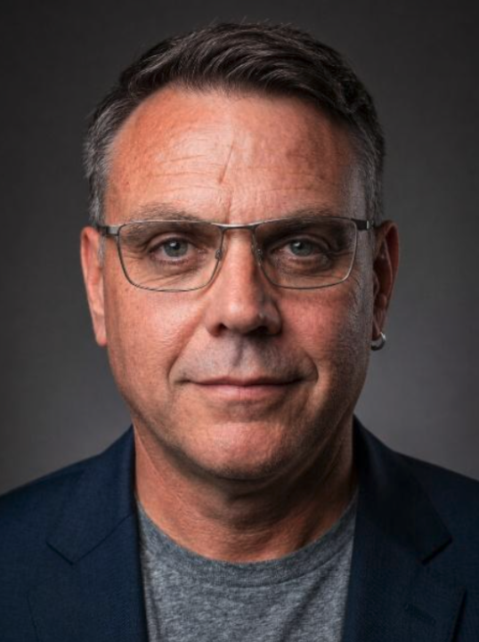 Porträt eines Mannes mit Brille und dunklem Sakko