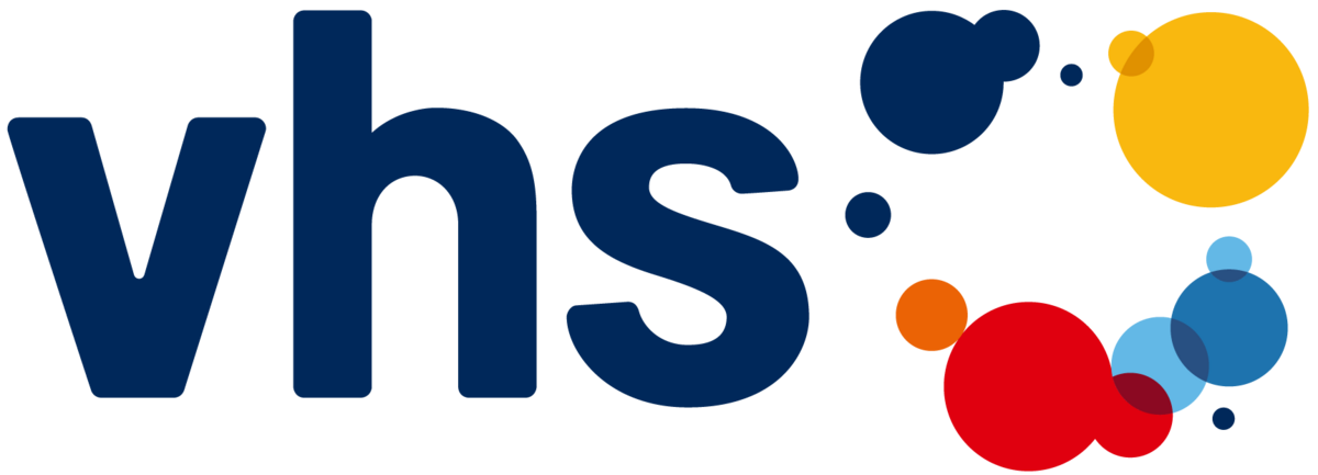 vhs Logo mit bunten Kreisen