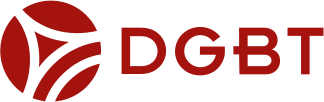 DGBT Logo in Dunkelrot auf schwarzem Hintergrund