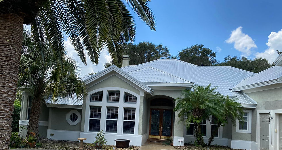 clean roof after soft washing in DeLand Florida showing bright and restored shingles