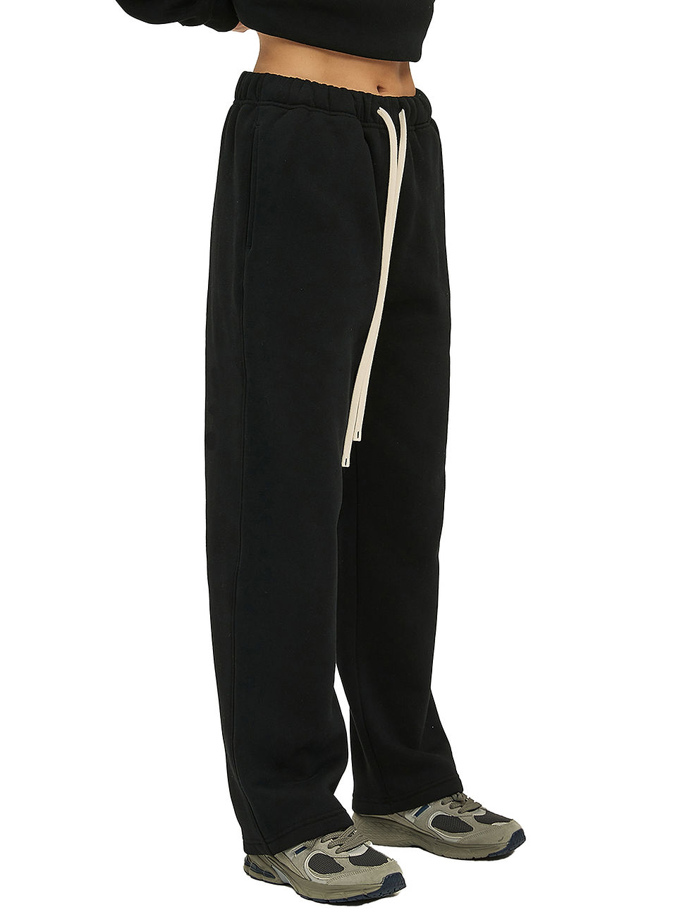 Thumbnail: SIE Unisex Solid Color Fleece Straight Leg Pants