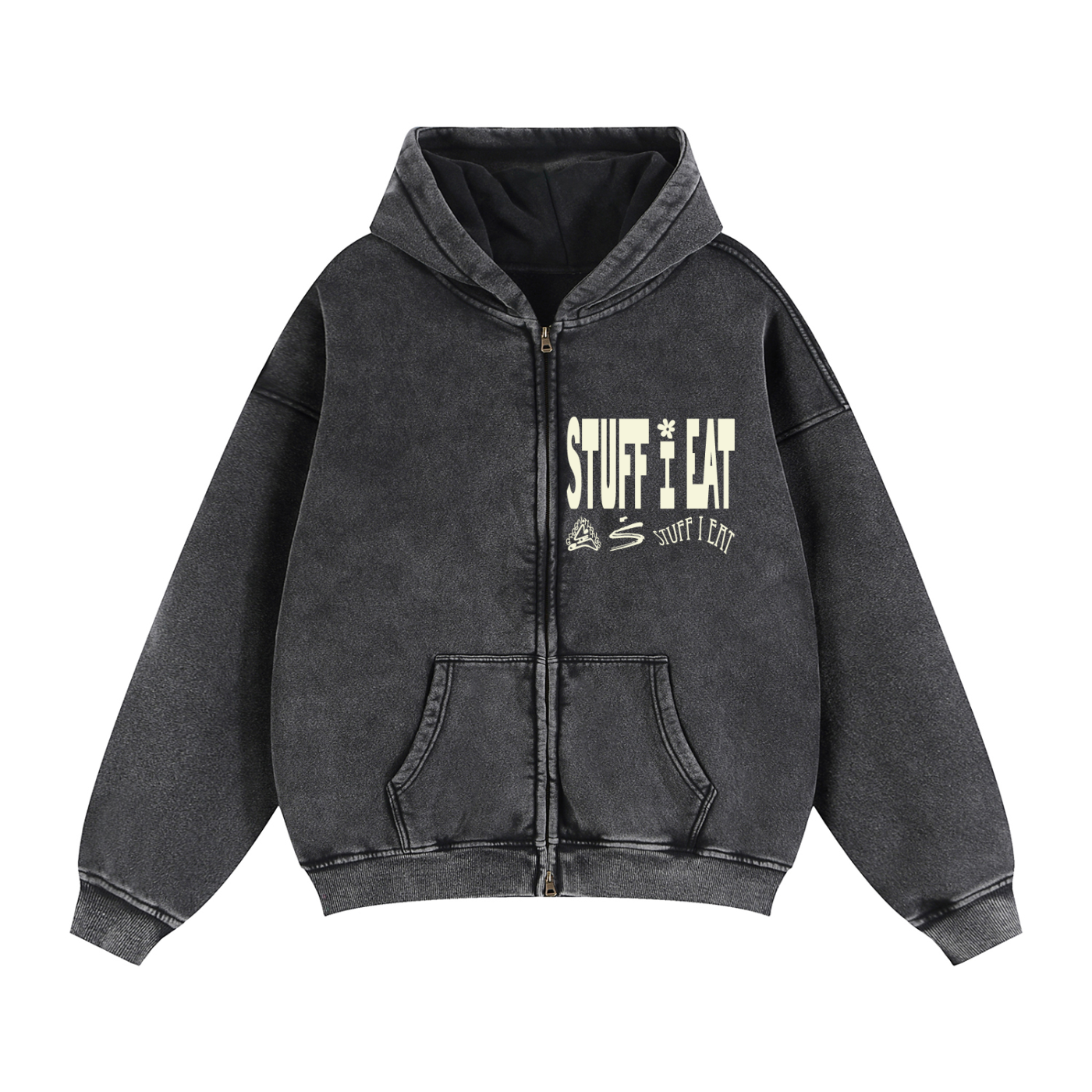 SIE Zip-Through Boxy Fleece Hoodie