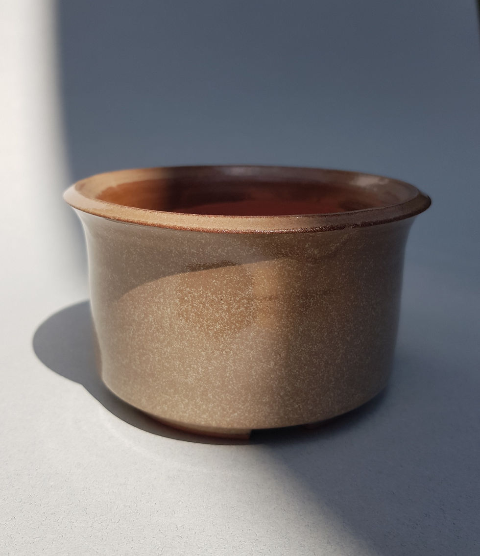 Miniature : Pot Bonsaï roux  moka marron 9,5 *5,5 cm