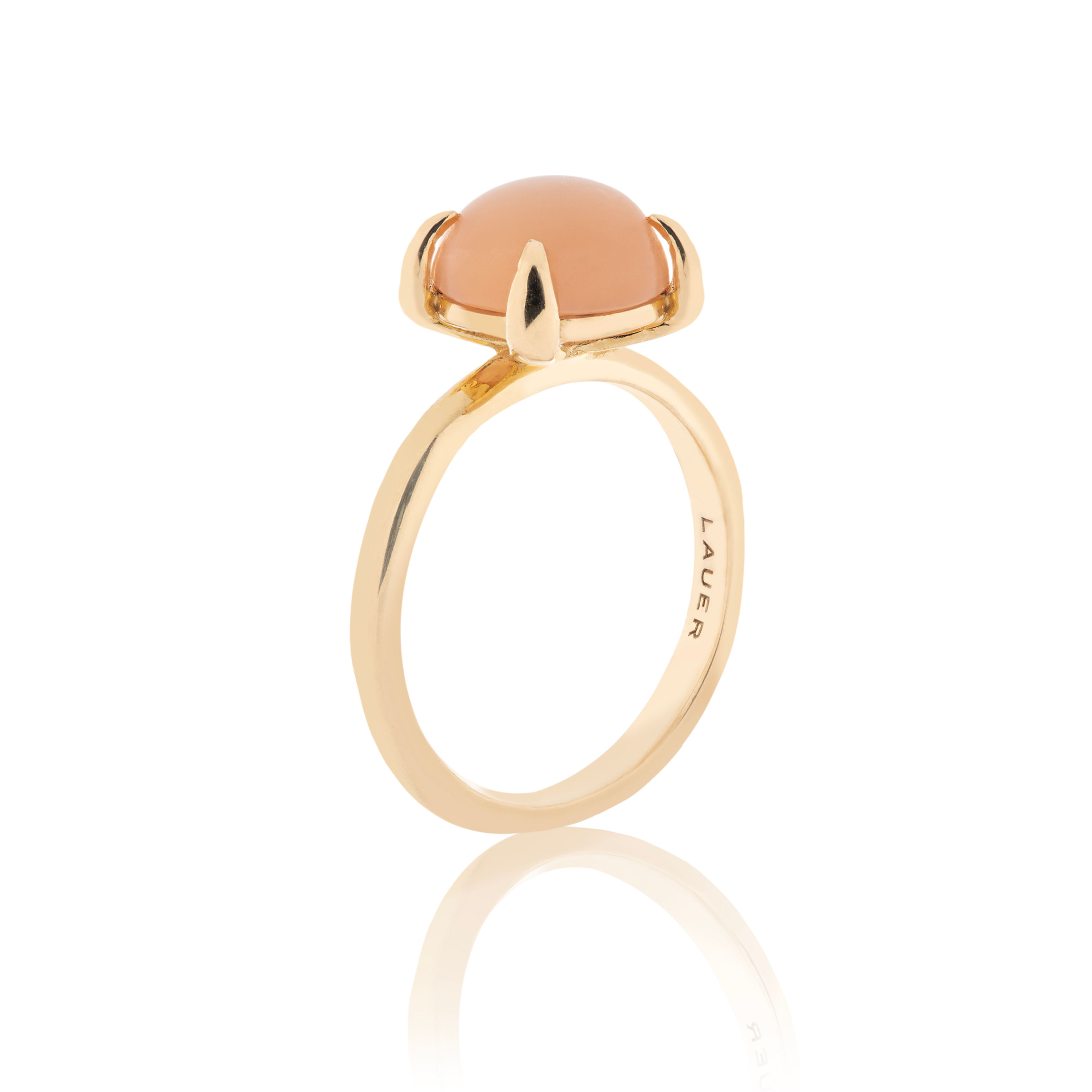 Anel Ava - Pedra da Lua Laranja