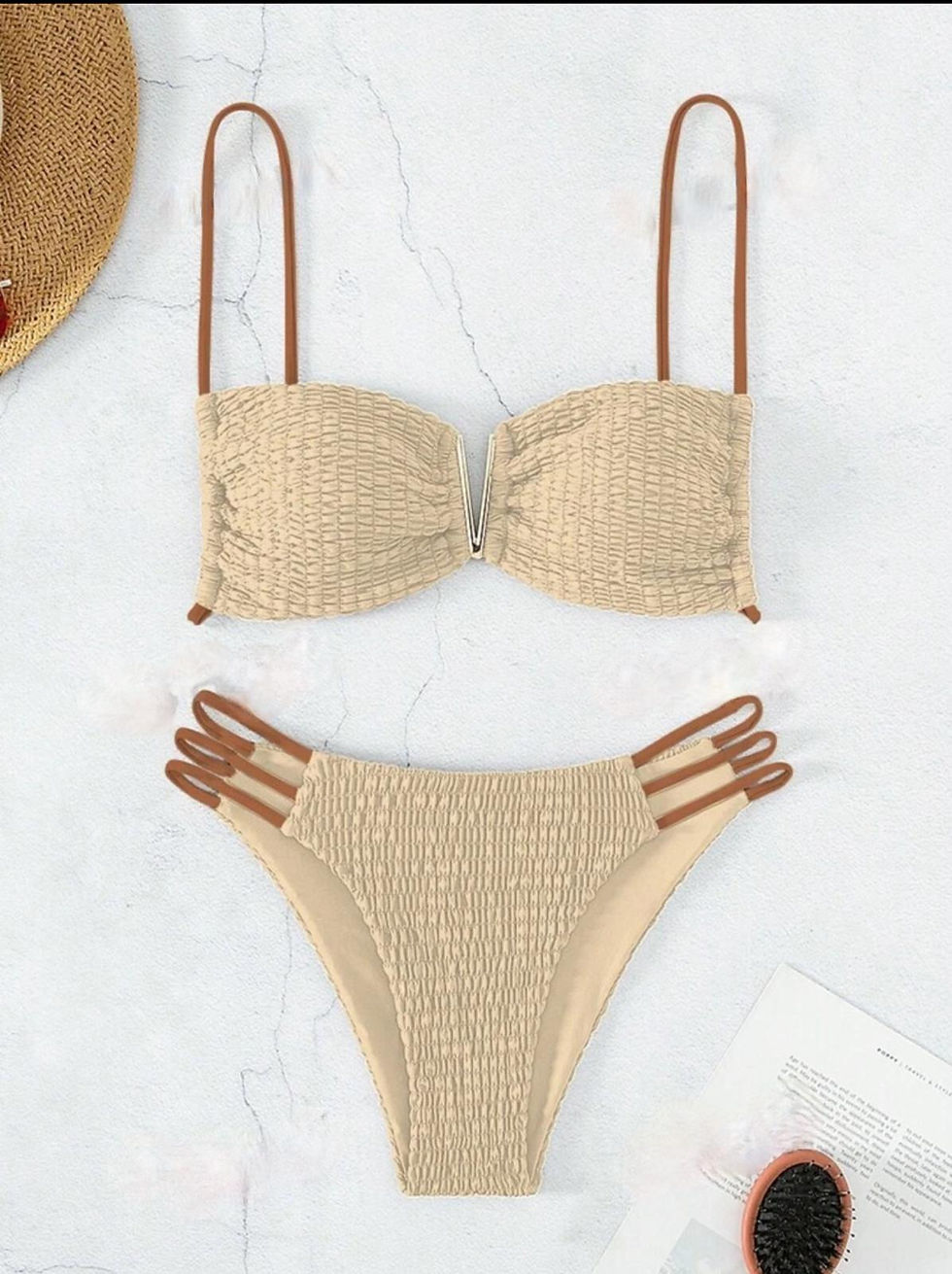 İthal şampanya bikini takım
