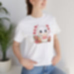 White Be My Boo Valentine tee side view on model