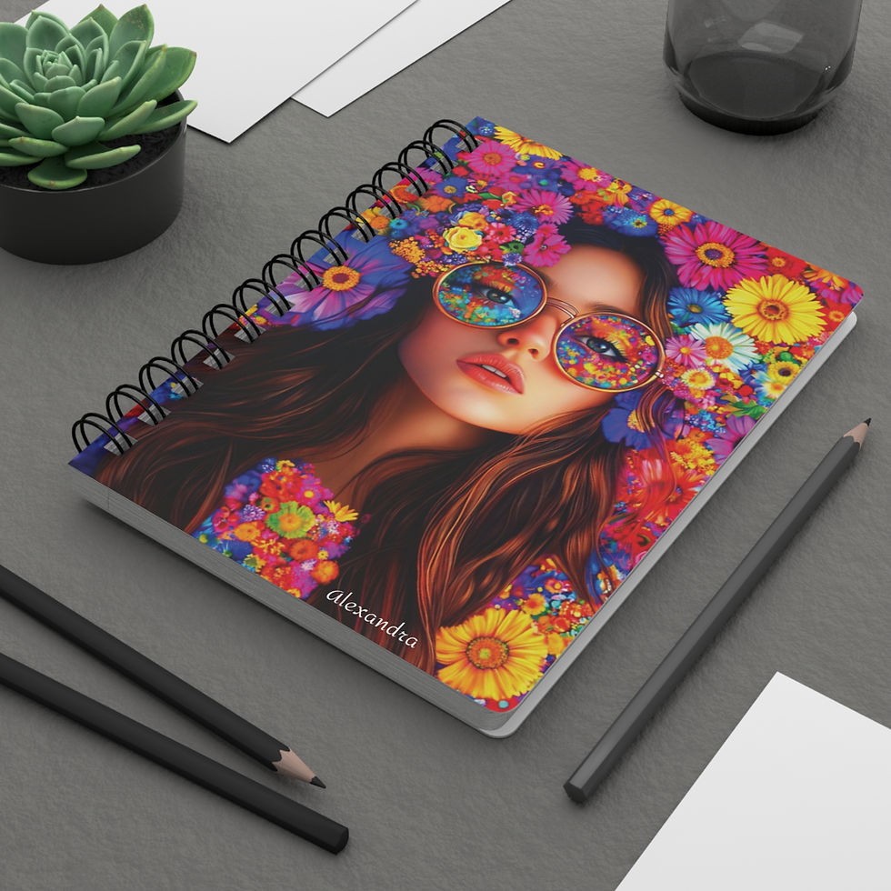 Personalized Floral Notebook – Colorful Surreal Art Journal Notebook