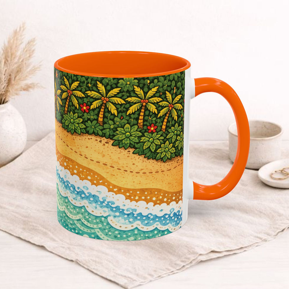 Thumbnail: Tropical Beach Marine  Accent Mug (11 & 15oz ) | PLAYA DE UVA