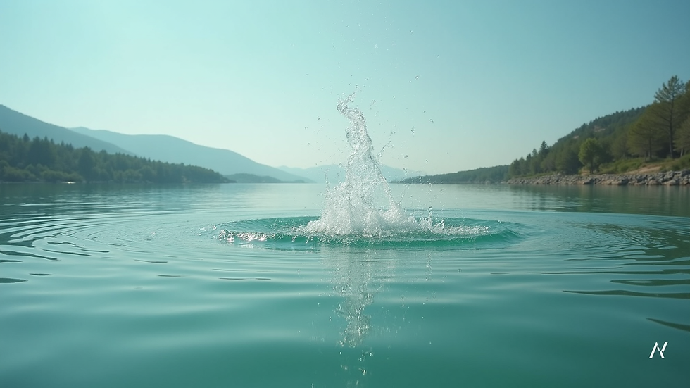 Idrovolante che atterra su una laguna cristallina