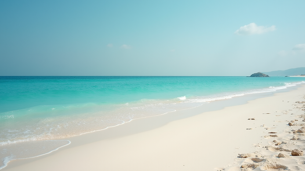 Spiaggia bianca e mare turchese alle Maldive con cielo sereno