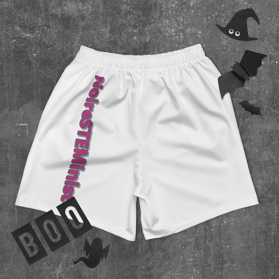 Thumbnail: Athletic Long Shorts - NoireSTEMinist on Left Leg