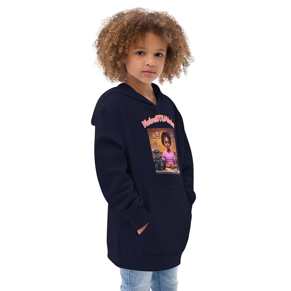 Thumbnail: NoireSTEMinist my robot looks good Kids fleece hoodie