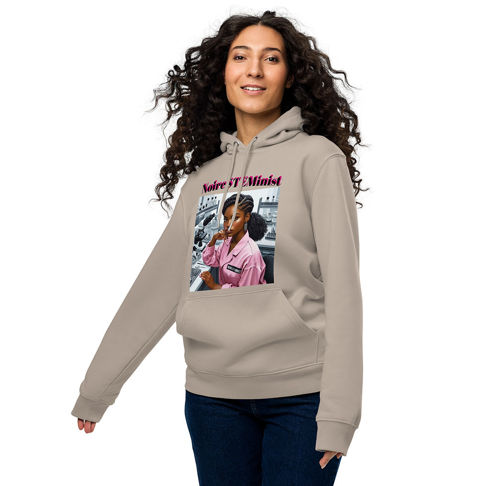 Thumbnail: NoireSTEMinist light pink labcoat unisex eco hoodie copy