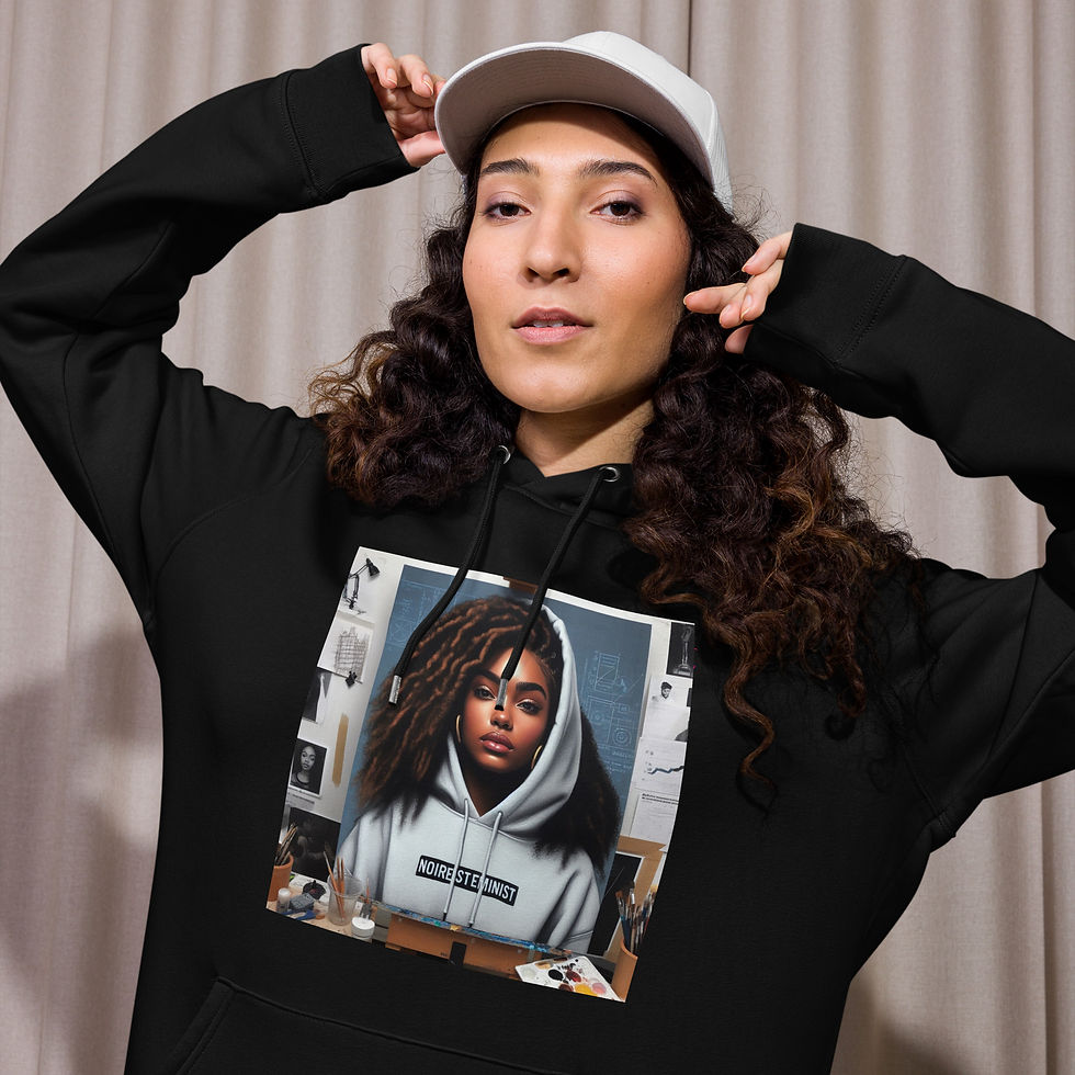 Thumbnail: NoireSTEMinist gray hoodie diva unisex eco hoodie