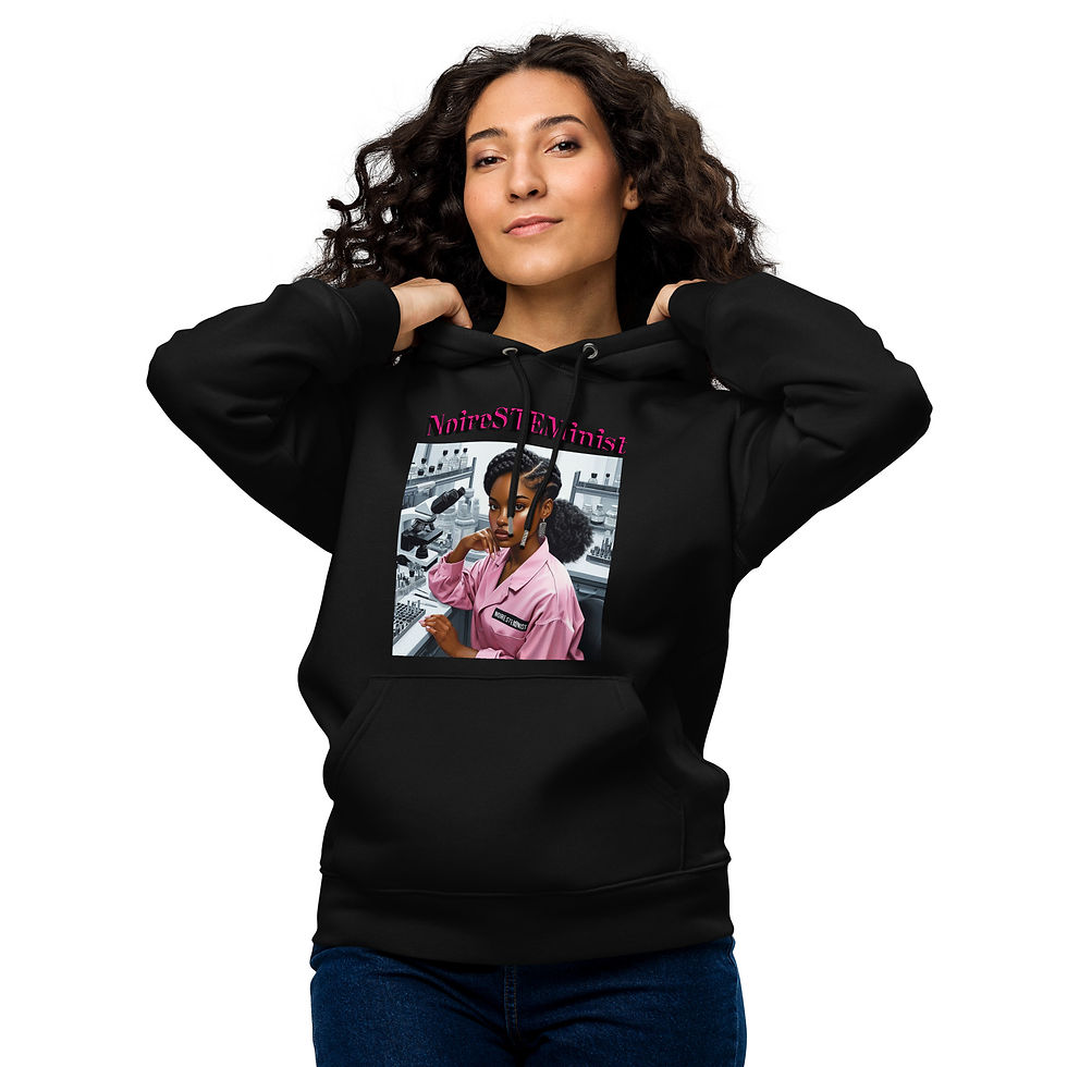 Thumbnail: NoireSTEMinist light pink labcoat unisex eco hoodie copy
