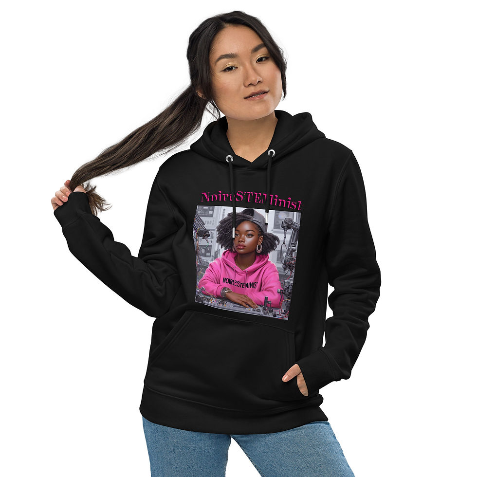 Thumbnail: NoireSTEMinist hot pink unisex eco hoodie