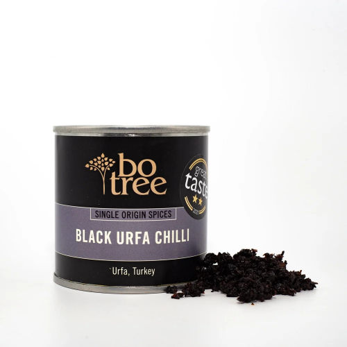 BoTree Seasoning Black Urfa Chilli Flakes available from Shelford Delicatessen Cambridge UK