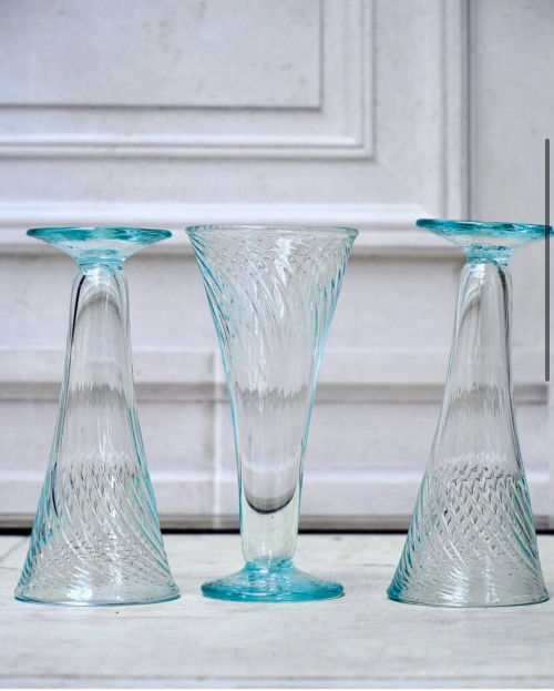 La Soufflerie handmade Champagne Flute in clear recycled glass from Iris Lifestyle Cambridge UK