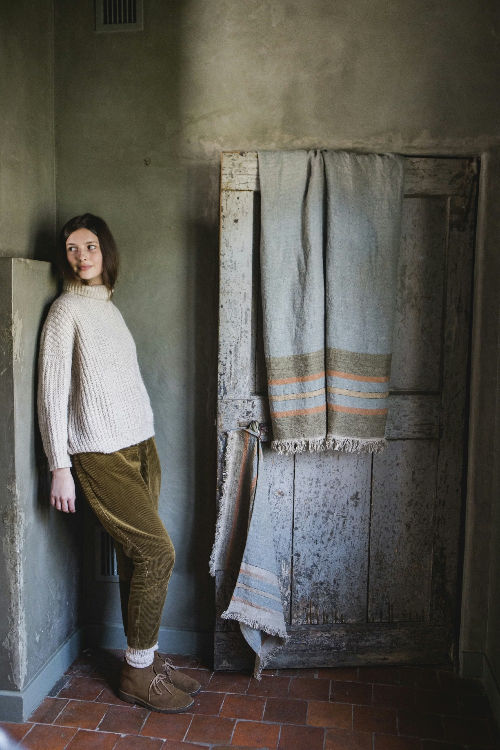 LIBECO 100% linen Belgian Towel/ Throw /Tablecloth/ Placemat / Fouta in Multi Stripe available at Iris Lifestyle Cambridge UK