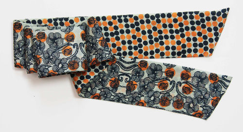 Thumbnail: Les Belles Vagabondes ethical Bandeau 100% Silk Scarf available in Laos Orange from Iris Lifestyle Cambridge UK