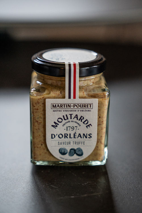 Martin Pouret Moutarde d’Orléans saveur truffe available from Shelford Delicatessen Cambridge UK