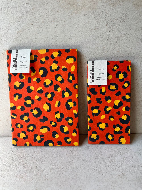 Thumbnail: Lamali Handmade 31 Jours Leo Slim Notebook available in Rouge from Iris Lifestyle Cambridge UK