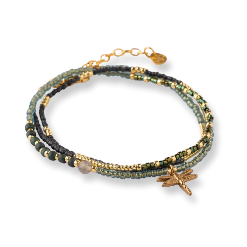 Thumbnail: A Beautiful Story Adventurous Necklace + Bracelet available in Labradorite + Gold from Iris Lifestyle Cambridge UK