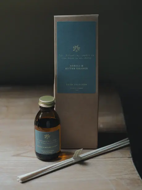 Thumbnail: Botanical Candle Company Neroli + Bitter Orange Collection Diffuser gift box available from Iris Lifestyle Cambridge UK