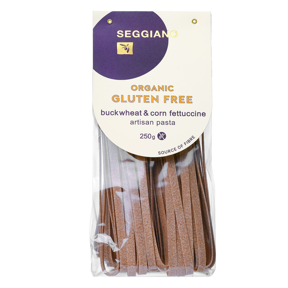 Thumbnail: Seggiano Organic Gluten Free Artisan Pasta in Buckwheat + Corn Fettucine 250g available at Shelford Delicatessen Cambridge UK