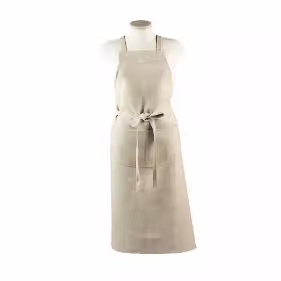LIBECO pure linen Bistro Apron in Flax available from Iris Lifestyle Cambridge UK