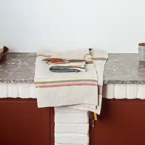 Thumbnail: Libeco Dock Lucerne Stripe 100% Linen Tea Towel available from Iris Lifestyle Cambridge UK