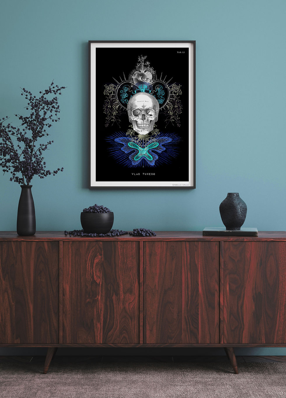 Tirage sur papier beaux-arts. Illustration de style Skull Art par Isabelle Dalle