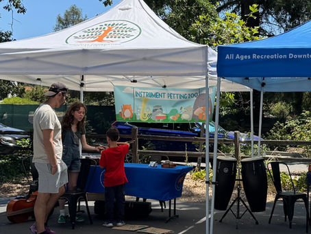 Instrument Petting Zoos Pop Up at All Ages Recreation Downtown (AARD) Summer Events.