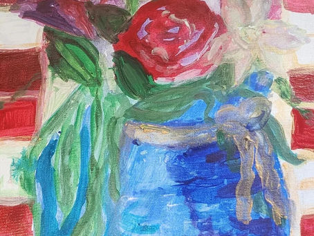 Painted flowers and plants