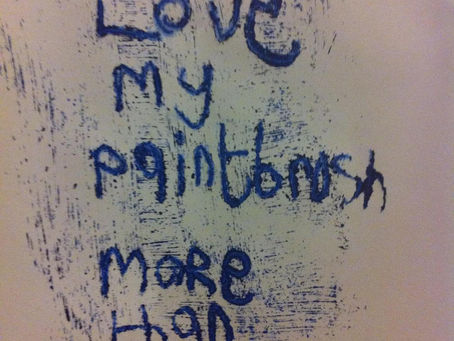 I love my paintbrush more than you!