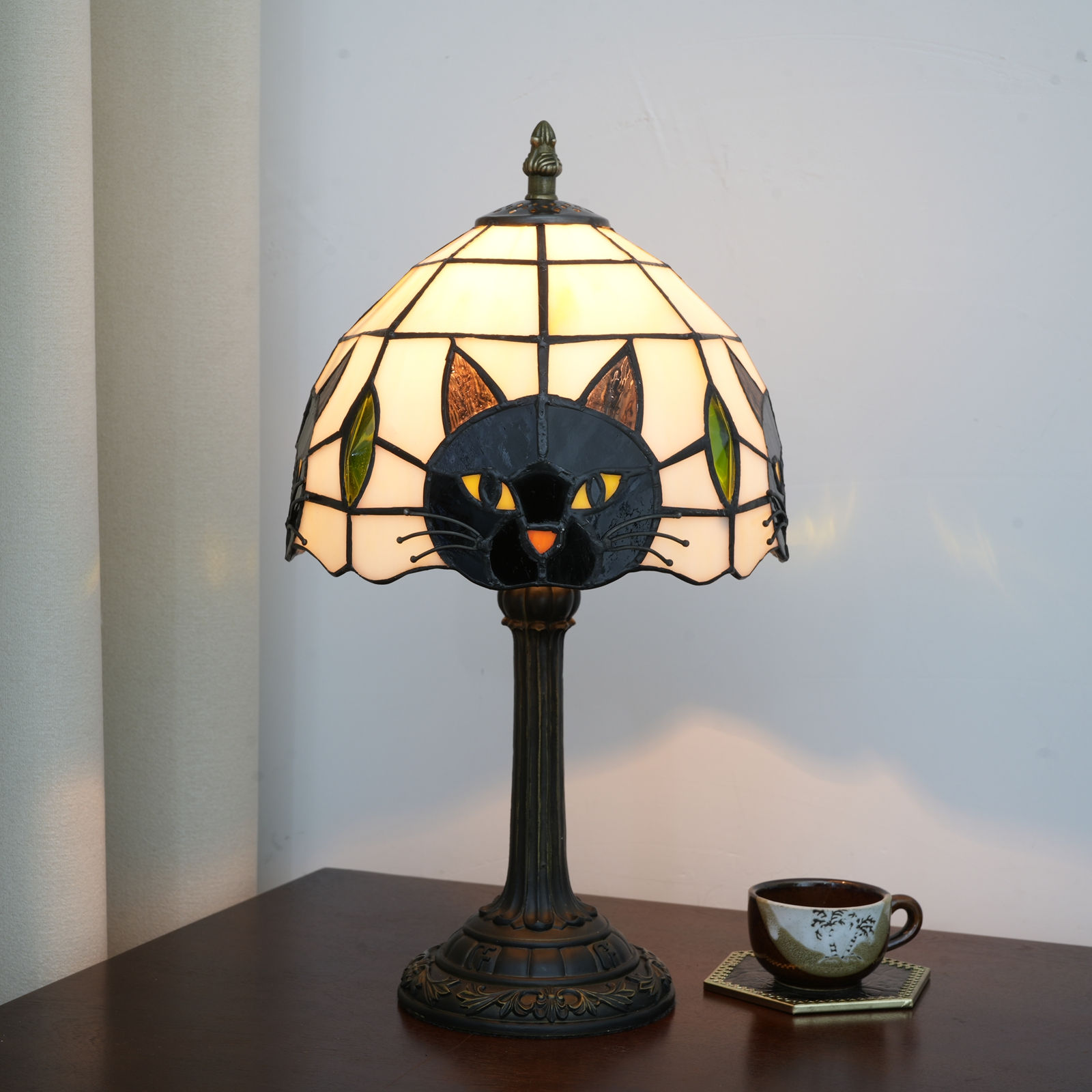 Black Cat Table Lamp for Bedroom Nightstand Decor,Animal Nursery Bedside Lamp fo
