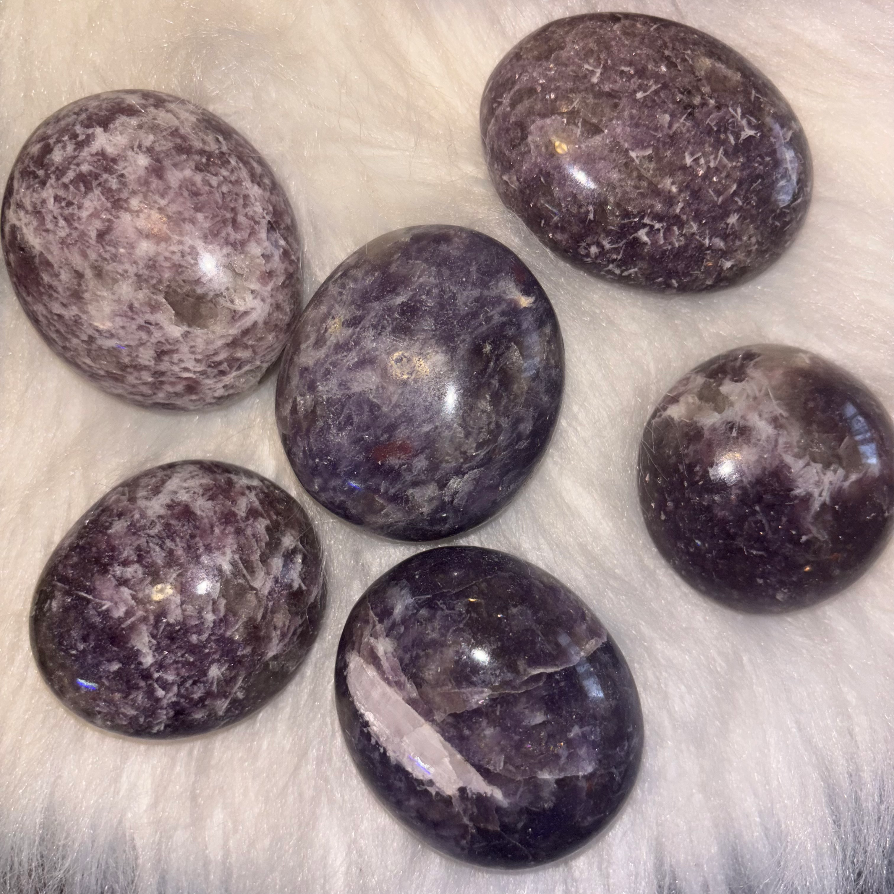 Lepidolite Palm Stone