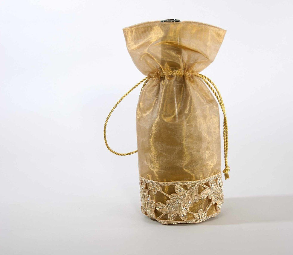 Gold Scroll Bottle Bag