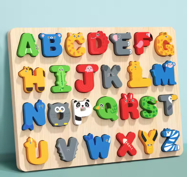 Miniatura: Alfabeto e números de Encaixe de Madeira/ Wooden Alphabet and Number Puzzle