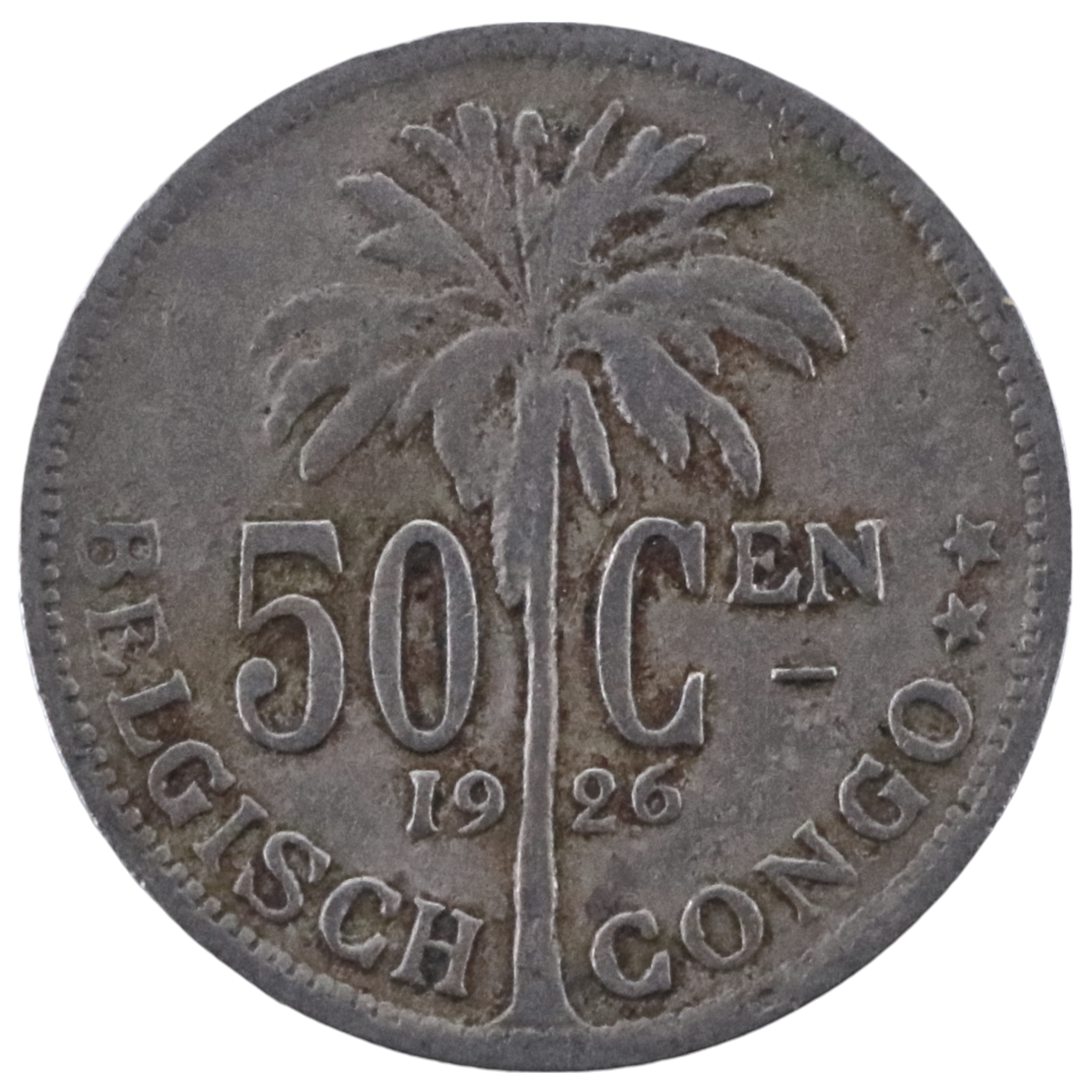 1926 Belgium 50 Centimes Dutch text KM#23