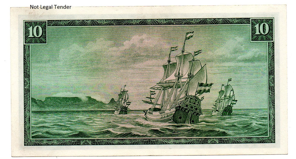 Thumbnail: 3 x 1966 South Africa G Rissik Type 5, Second Issue R10 Notes (2 in Afr, 1 Eng)