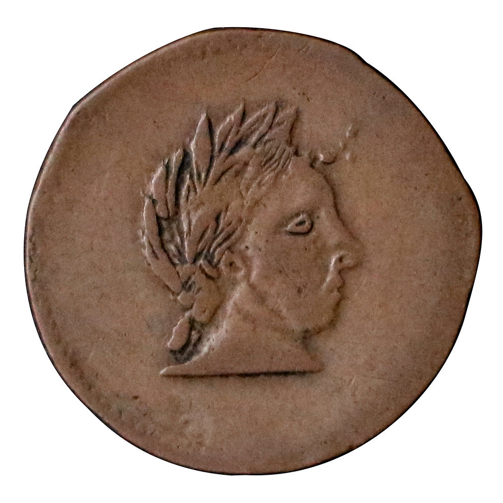 Thumbnail: 18th-century United Kingdom Caduceus Farthing/Halfpenny Conder Token with Laurea