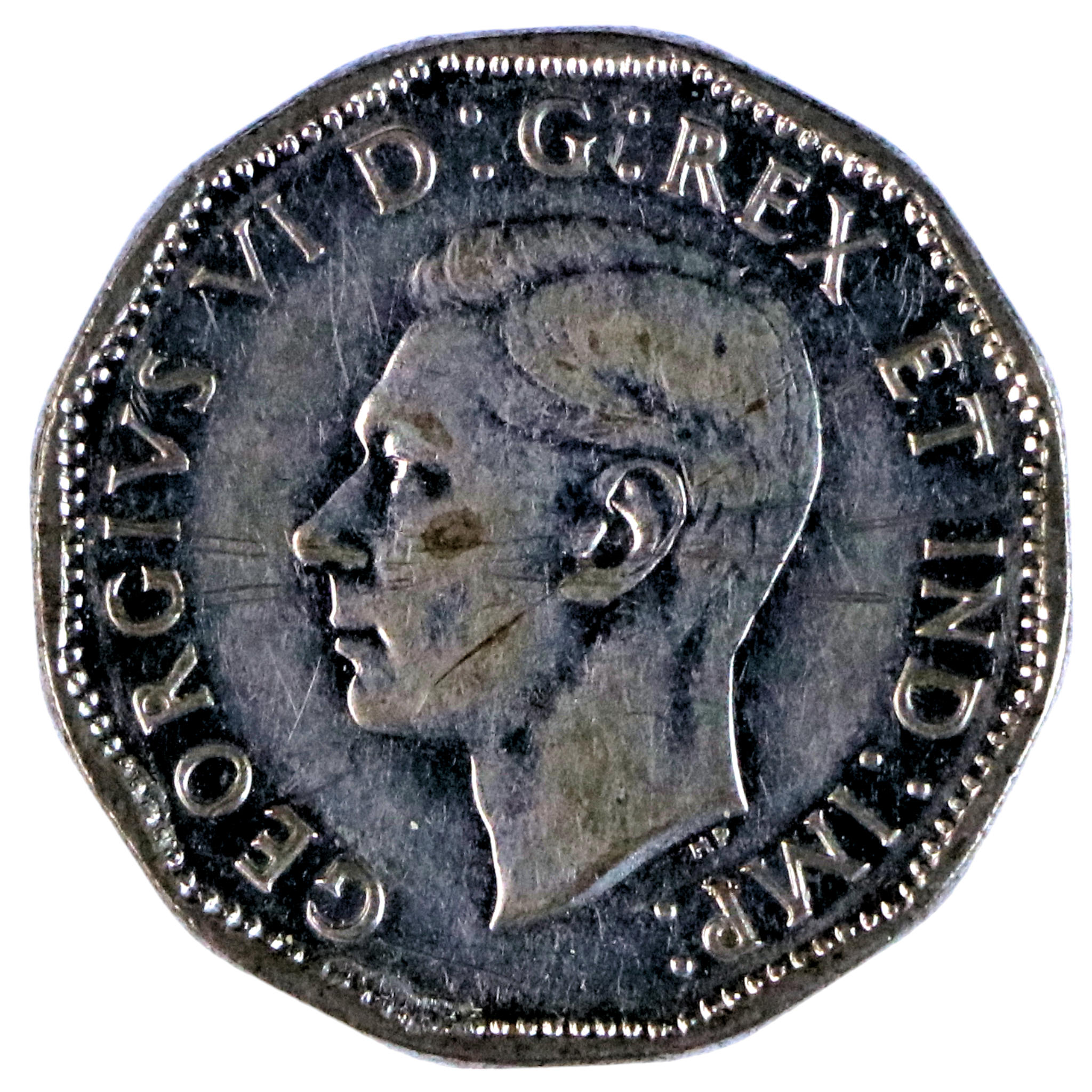 1945 Canada 5 Cents KM#40a Chromium plated steel