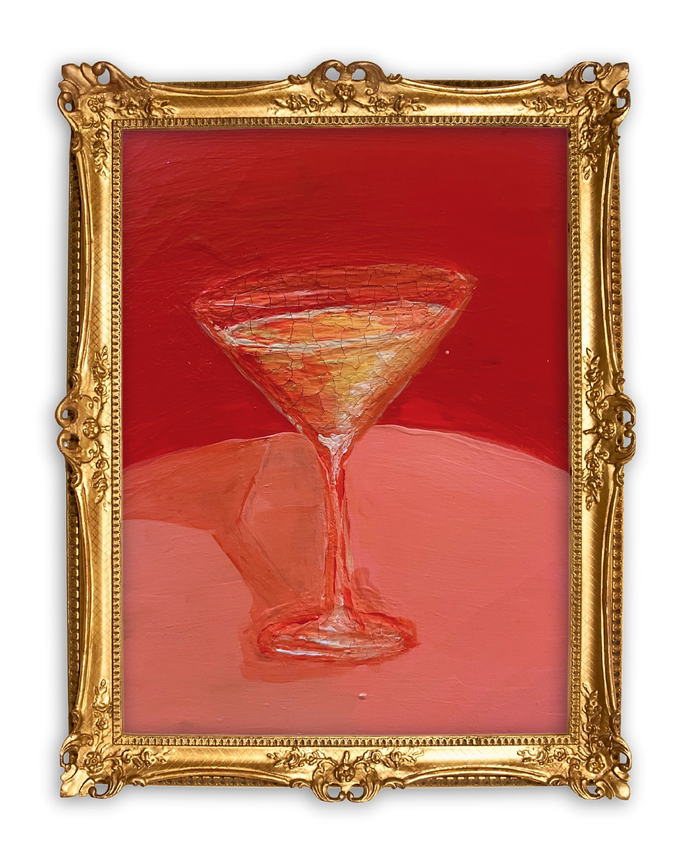 cocktail glass painting