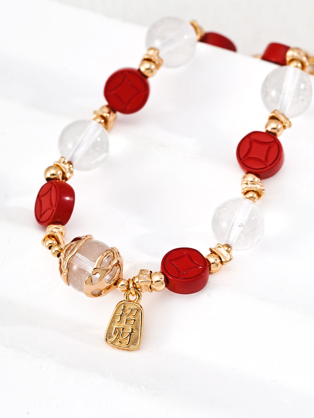 Cinnabar & Clear Quartz Bracelet -  Protection, Vitality & Clarity