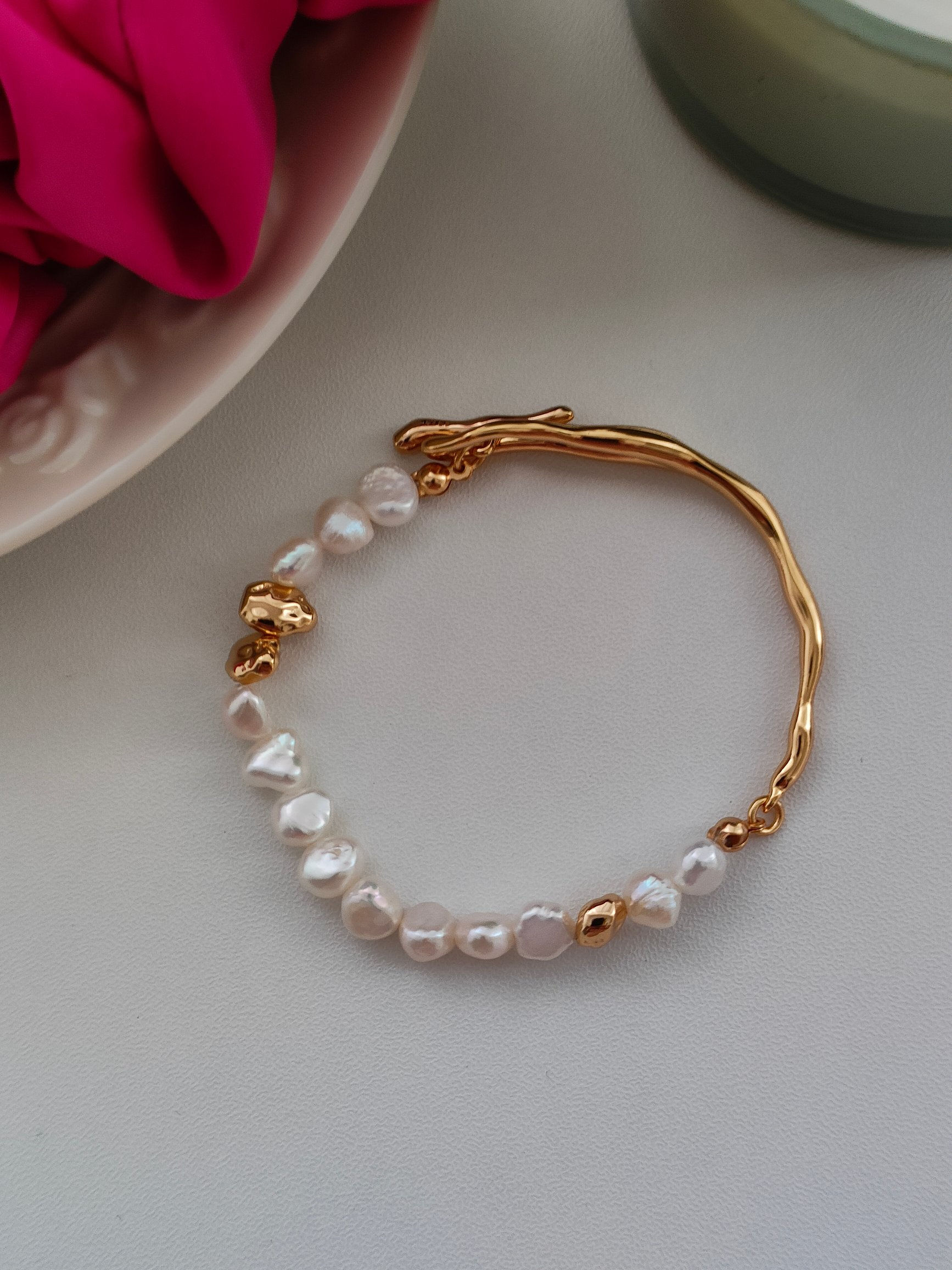 Unique Pearl Bracelet & bangle - Versatile wear