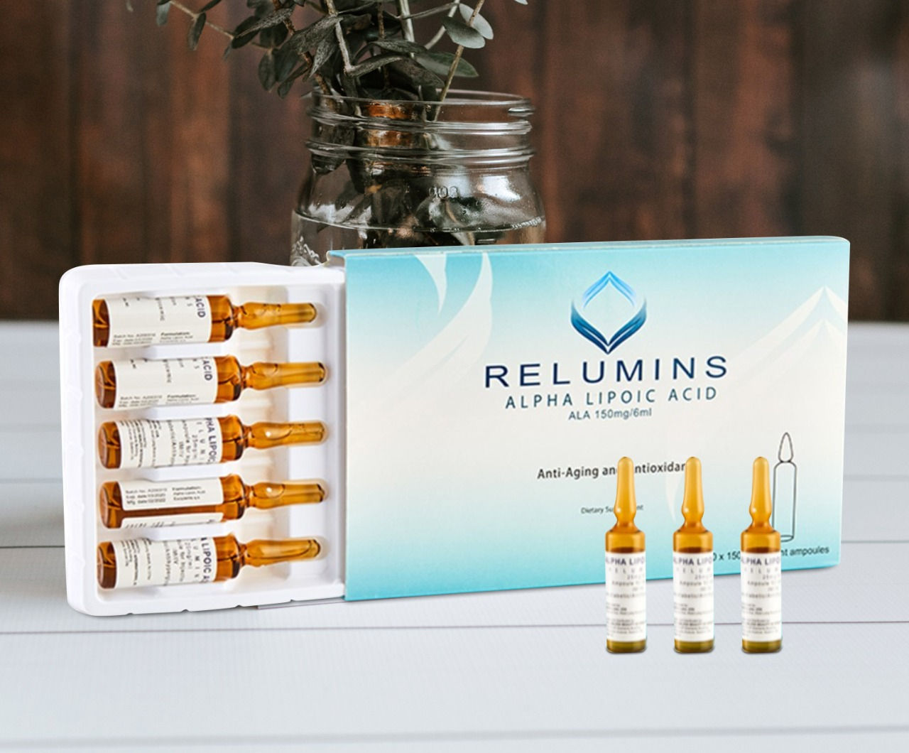 Relumins alpha lipoic acid 150mg 6ml skin whitening injection