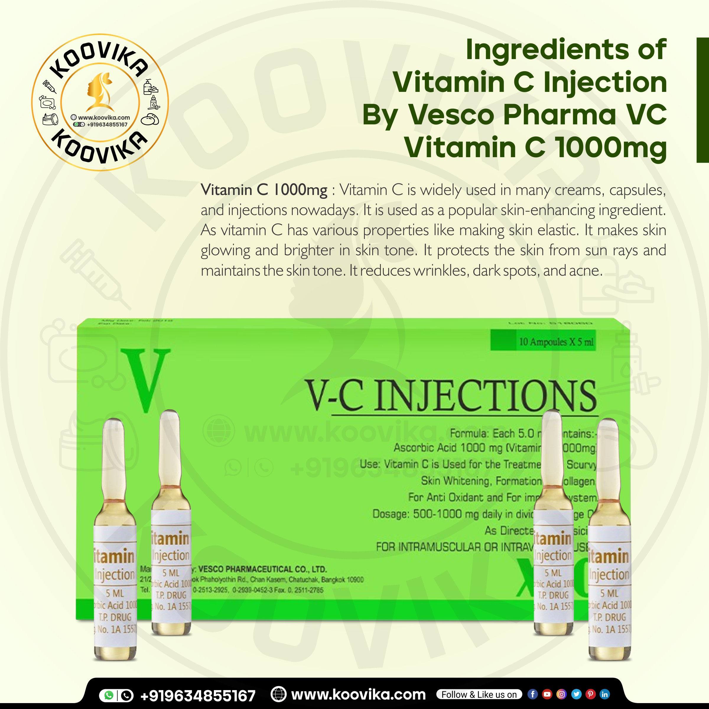 Vitamin C Injection By Vesco Pharma VC Vitamin C 1000mg