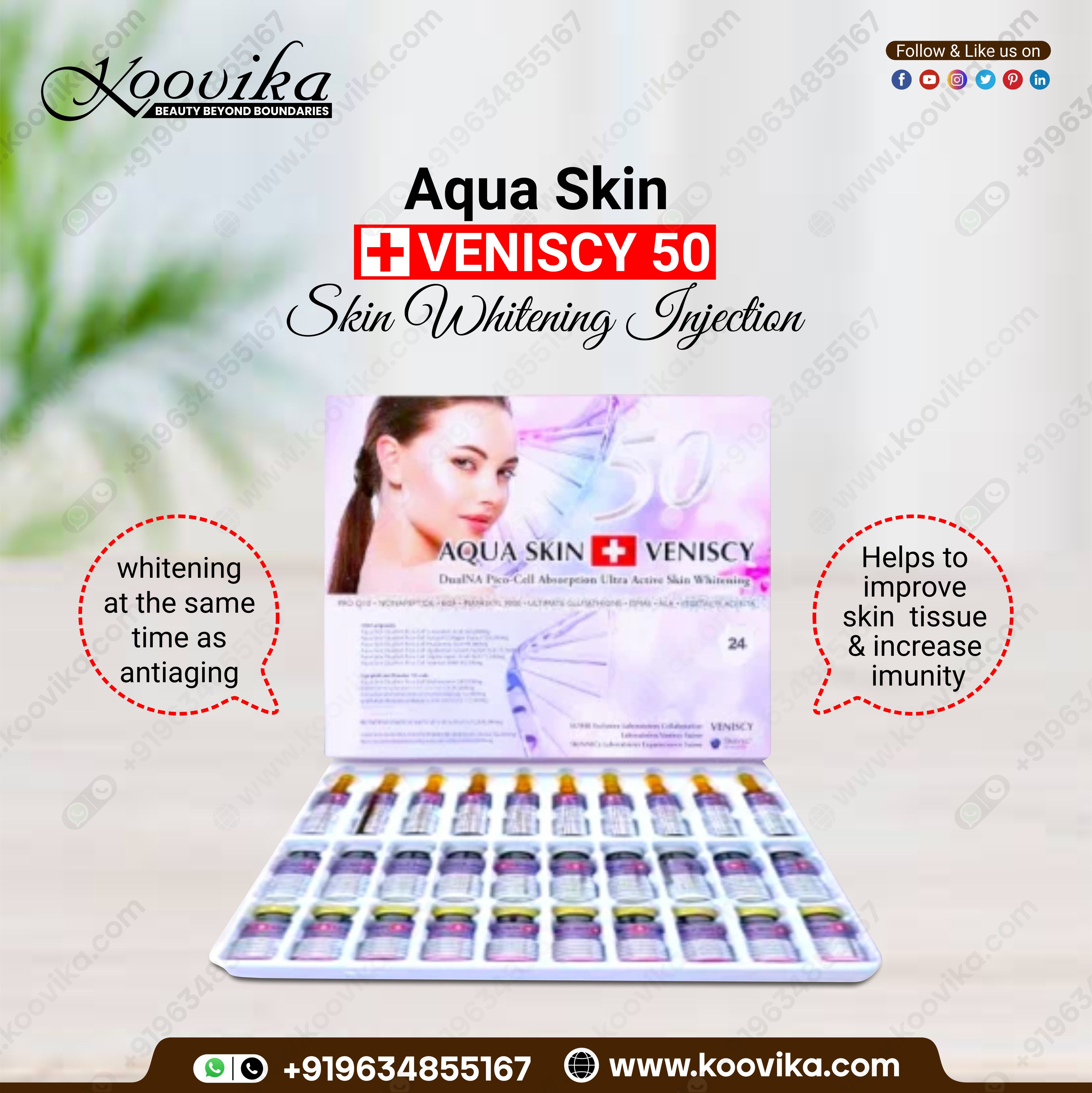 Aqua Skin Veniscy 50 DualNA Pico Cell Glutathione Injection