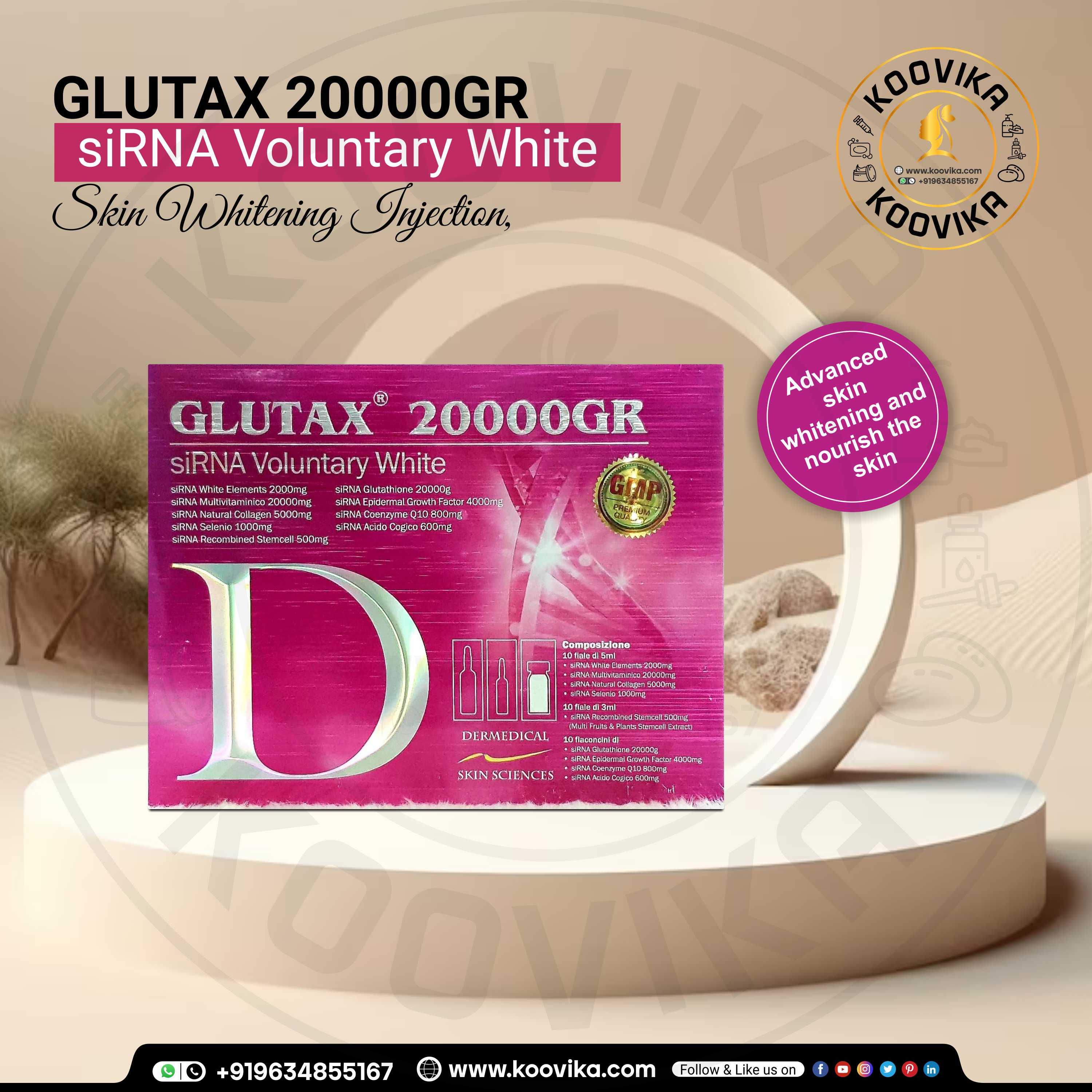 GLUTAX 20000GR siRNA Voluntary White 10 vials